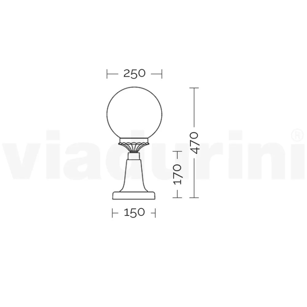 Viadurini Lighting Gartenlampion-47 cm hohe Straßenlaterne aus Acryl und anthrazitfarbenem Aluminium. Made in Italy - Trovaantracite