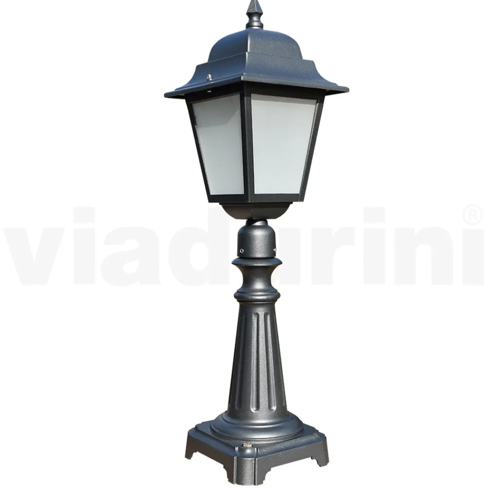 Viadurini Lighting Gartenlampion-76 cm hohe Straßenlaterne aus Anthrazitglas und Aluminium Made in Italy - Scintilla
