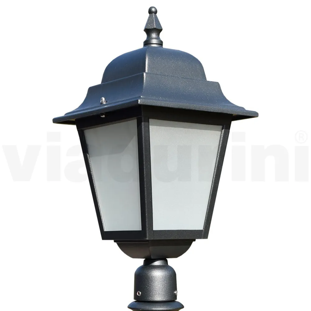 Viadurini Lighting Gartenlampion-76 cm hohe Straßenlaterne aus Anthrazitglas und Aluminium Made in Italy - Scintilla