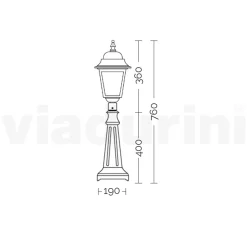 Viadurini Lighting Gartenlampion-76 cm hohe Straßenlaterne aus Anthrazitglas und Aluminium Made in Italy - Scintilla