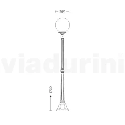 Viadurini Lighting Gartenlampion-172 cm hohe Straßenlaterne aus schwarzem Acryl und Aluminium Made in Italy - Trovanero