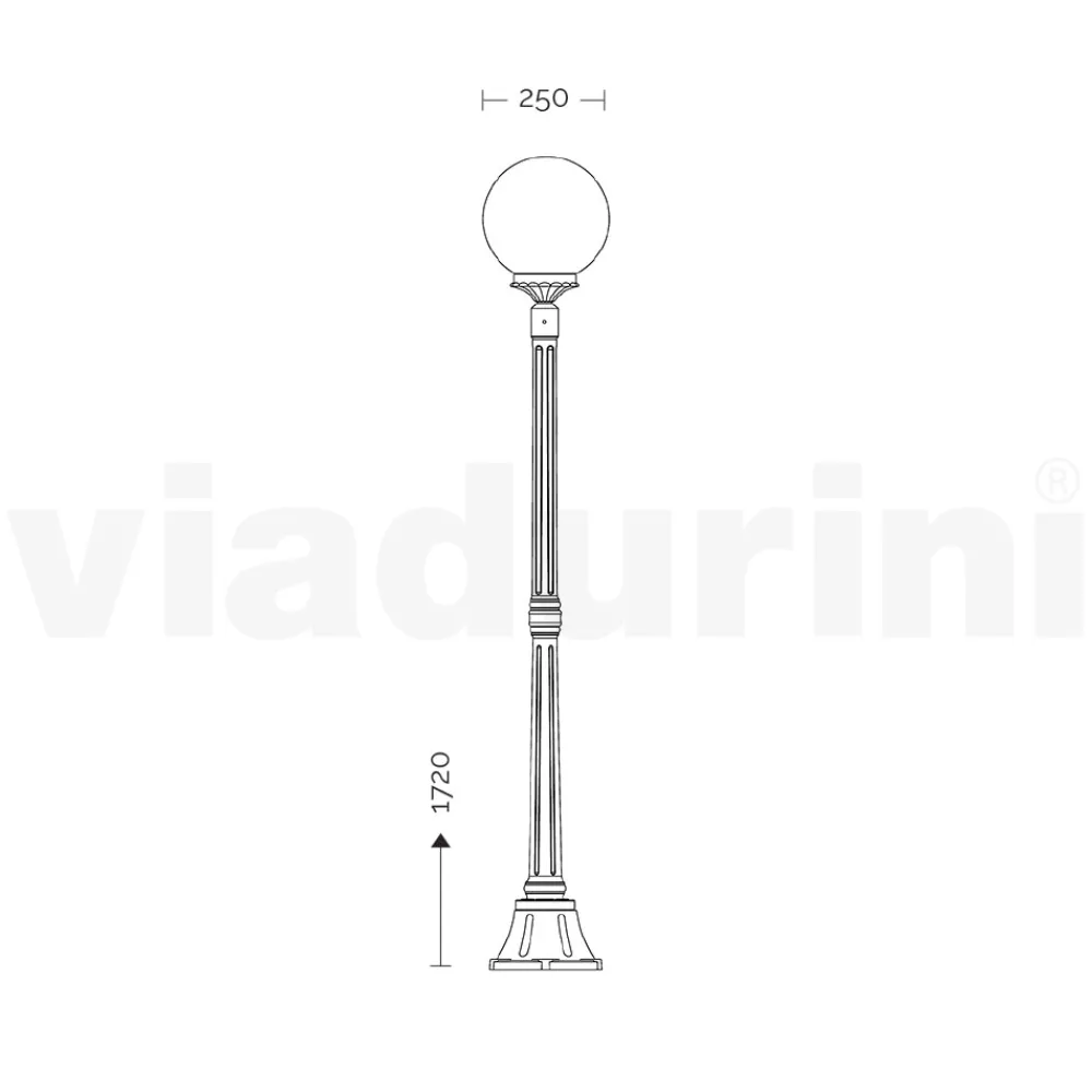 Viadurini Lighting Gartenlampion-172 cm hohe Straßenlaterne aus schwarzem Acryl und Aluminium Made in Italy - Trovanero