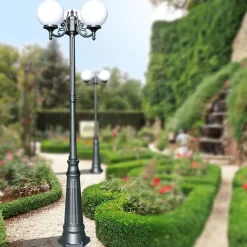 Viadurini Lighting Gartenlampion-230 cm hohe Straßenlaterne aus Acryl und anthrazitfarbenem Aluminium. Hergestellt in Italien - Trovaanthrazit