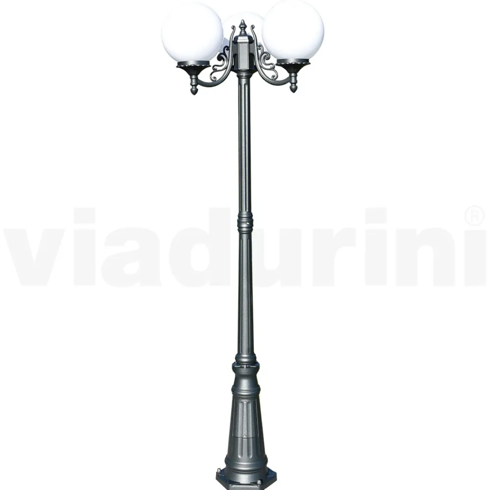 Viadurini Lighting Gartenlampion-200 cm hohe Straßenlaterne aus Acryl und anthrazitfarbenem Aluminium. Hergestellt in Italien - Trovaanthrazit
