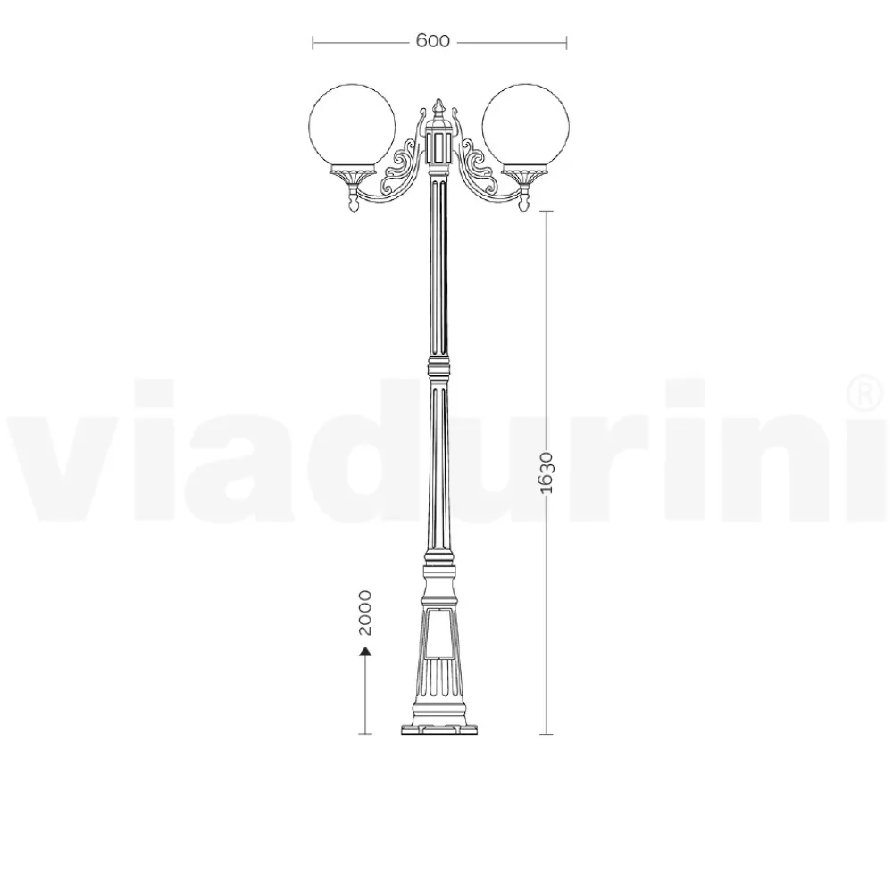 Viadurini Lighting Gartenlampion-200 cm hohe Straßenlaterne aus Acryl und anthrazitfarbenem Aluminium. Hergestellt in Italien - Trovaanthrazit