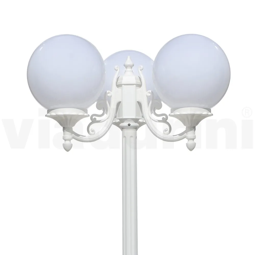 Viadurini Lighting Gartenlampion-200 cm hohe Straßenlaterne aus weißem Acryl und Aluminium, hergestellt in Italien - Trovabianco