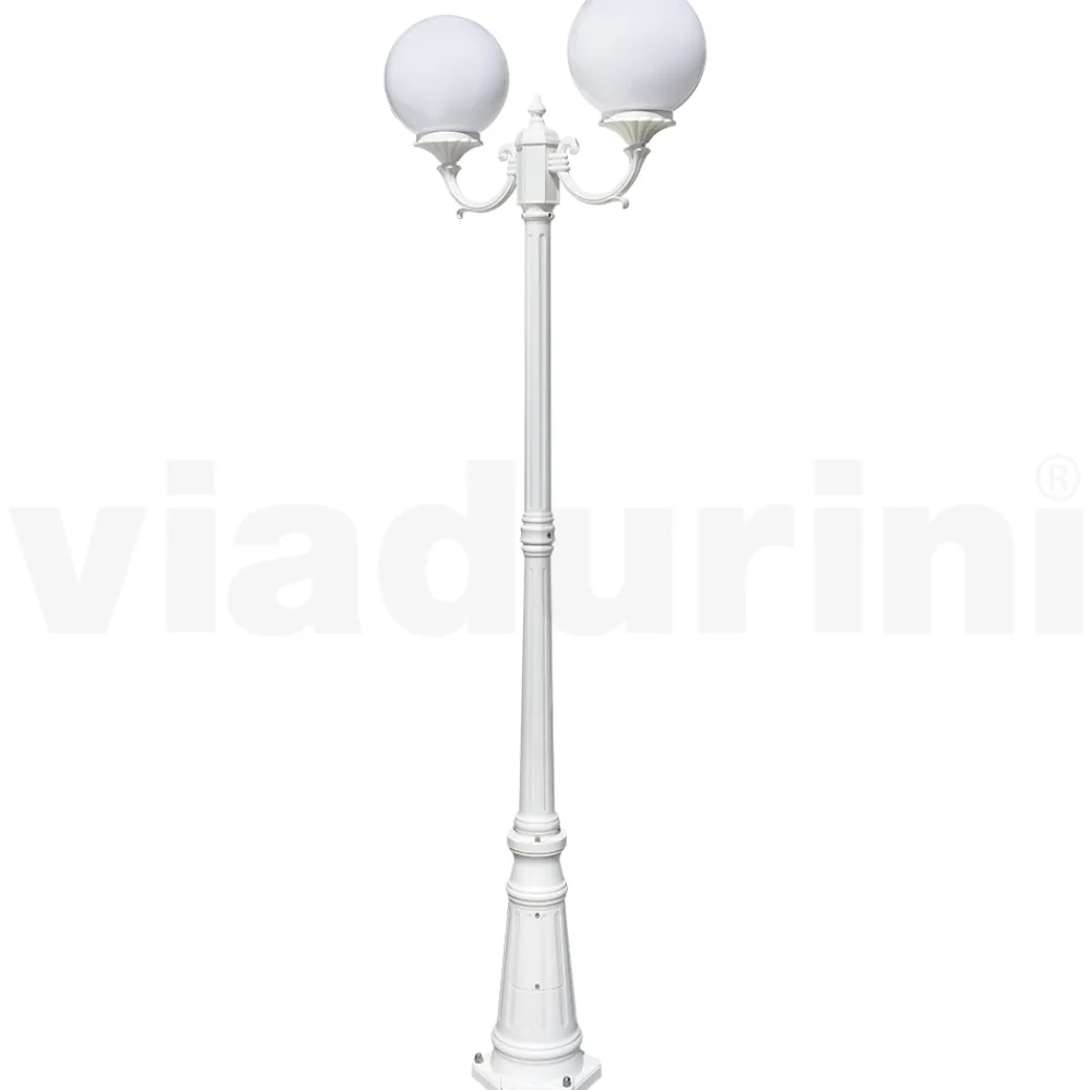 Viadurini Lighting Gartenlampion-212 cm hohe Straßenlaterne aus weißem Acryl und Aluminium, hergestellt in Italien - Trovabianco