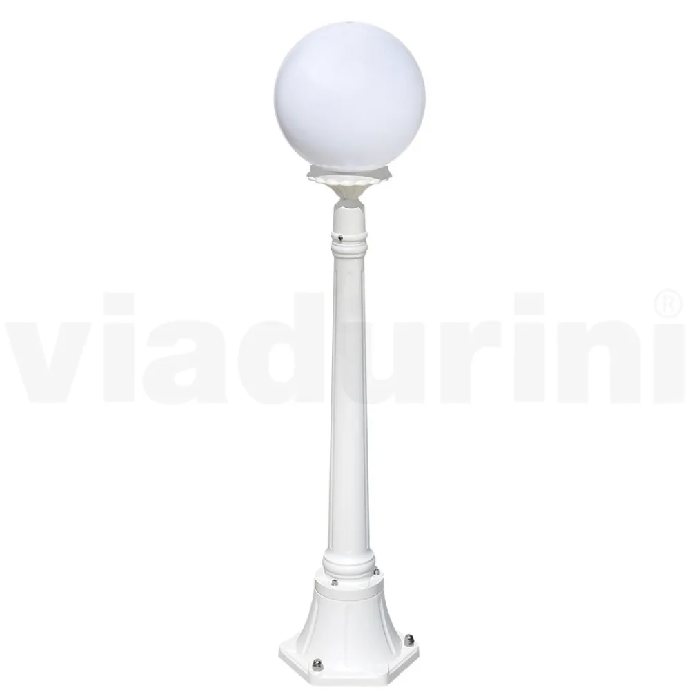 Viadurini Lighting Gartenlampion-110 cm hohe Straßenlaterne aus weißem Acryl und Aluminium, hergestellt in Italien - Trovabianco