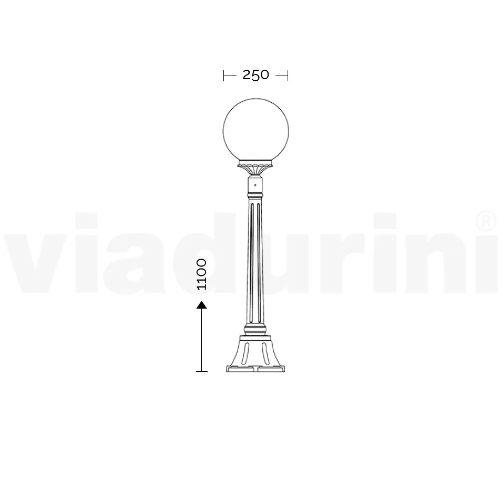 Viadurini Lighting Gartenlampion-110 cm hohe Straßenlaterne aus weißem Acryl und Aluminium, hergestellt in Italien - Trovabianco