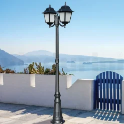 Viadurini Lighting Gartenlampion-208 cm hohe Straßenlaterne aus Anthrazitglas und Aluminium Made in Italy - Scintilla