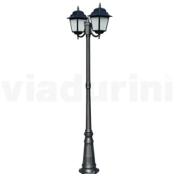 Viadurini Lighting Gartenlampion-208 cm hohe Straßenlaterne aus Anthrazitglas und Aluminium Made in Italy - Scintilla