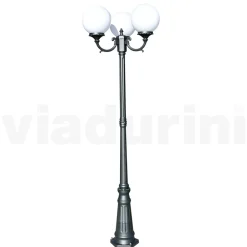 Viadurini Lighting Gartenlampion-212 cm hohe Straßenlaterne aus Acryl und anthrazitfarbenem Aluminium. Hergestellt in Italien - Trovaantracite