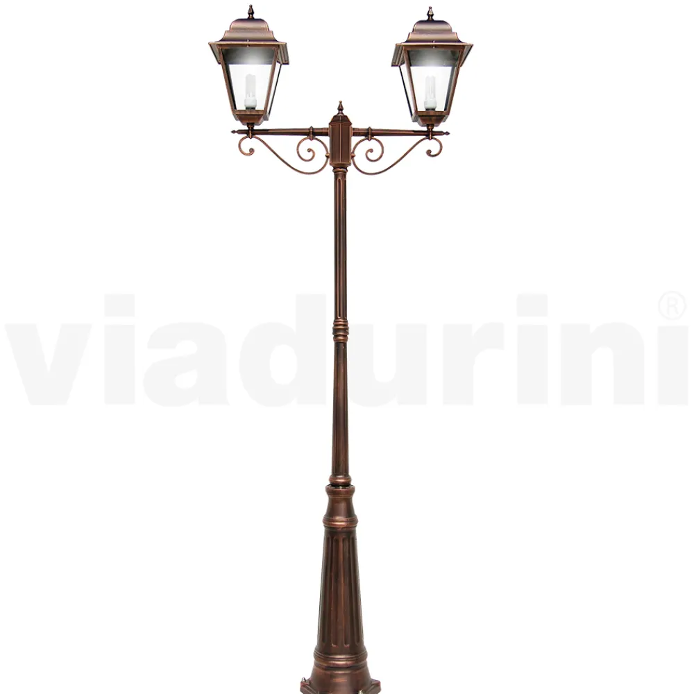 Viadurini Lighting Gartenlampion-264 cm hohe Straßenlaterne für den Garten aus Glas und Aluminiumdruckguss - Alchemist