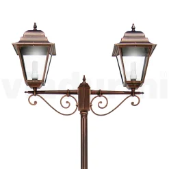 Viadurini Lighting Gartenlampion-264 cm hohe Straßenlaterne für den Garten aus Glas und Aluminiumdruckguss - Alchemist