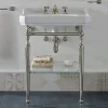 Viadurini Bathroom Vintage Waschbecken|Keramikwaschbecken-65 cm Keramik-Badezimmerkonsole mit Metallfüßen Made in Italy Nausica
