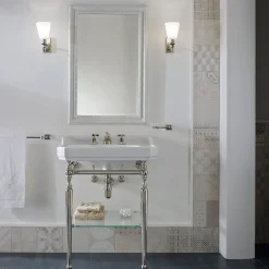 Viadurini Bathroom Vintage Waschbecken|Keramikwaschbecken-65 cm Keramik-Badezimmerkonsole mit Metallfüßen Made in Italy Nausica