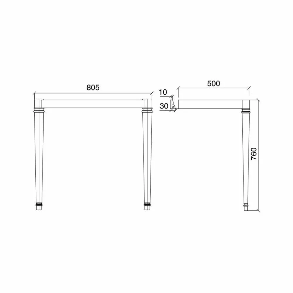 Viadurini Bathroom Vintage Waschbecken|Keramikwaschbecken-90 cm Vintage Badezimmerkonsole, weiße Keramik, mit Füßen Made in Italy - Nausica