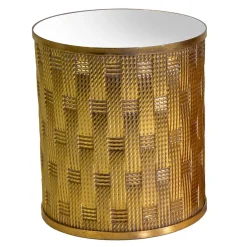 Viadurini Living Klassische Couchtische-2 Couchtische aus goldenem Metall mit Spiegelplatte - Cliff