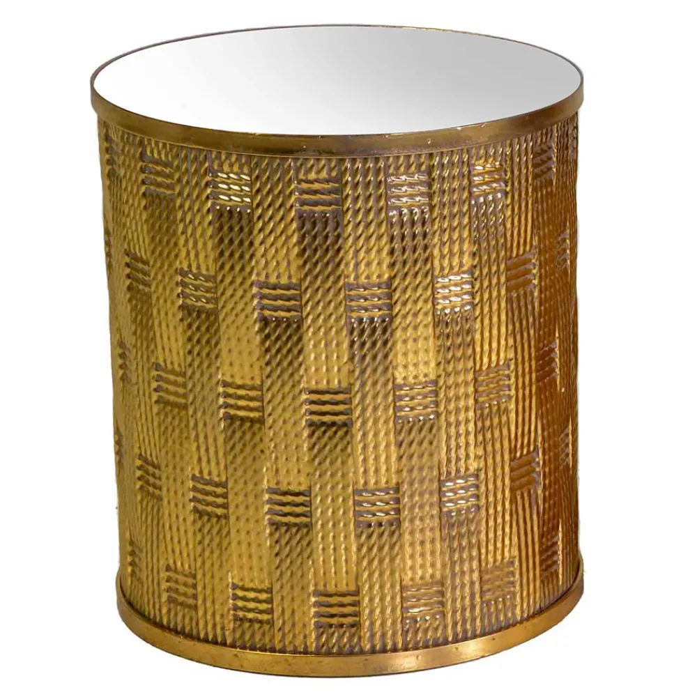 Viadurini Living Klassische Couchtische-2 Couchtische aus goldenem Metall mit Spiegelplatte - Cliff