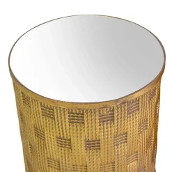 Viadurini Living Klassische Couchtische-2 Couchtische aus goldenem Metall mit Spiegelplatte - Cliff