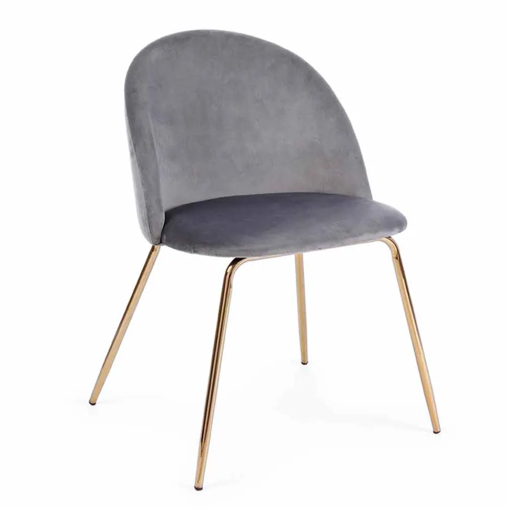 Viadurini Living Moderne Stühle-4 Designstühle aus Samt mit Stahlkonstruktion Homemotion - Dania