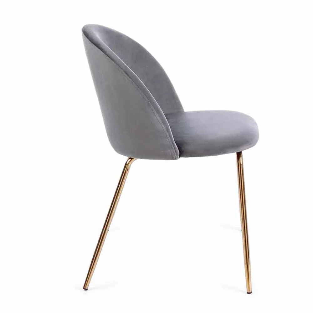 Viadurini Living Moderne Stühle-4 Designstühle aus Samt mit Stahlkonstruktion Homemotion - Dania