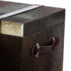 Viadurini Living Truhen Und Sitztruhe-2 Designstämme in Ceskini dunkelbraun Pony, groß und klein