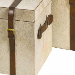 Viadurini Living Truhen Und Sitztruhe-2 Designstämme in Grau Pony Ritini, groß und klein