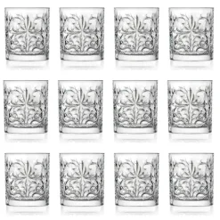 Viadurini Kitchen Italienisches Kristallgeschirr-12 doppelte altmodische Bechergläser aus luxuriösem Öko-Kristall - Destino