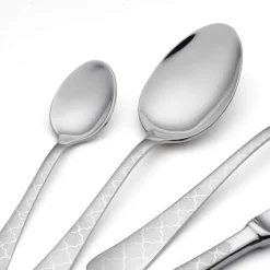 Viadurini Kitchen Besteck Set-24 Edelstahlbesteck mit Damaskus-Laserdekor in modernem Design - Tantasa