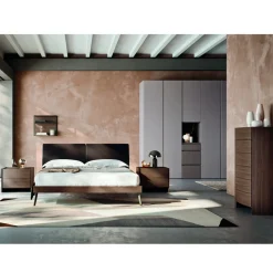 Viadurini Night Design Schlafzimmer Komplett-4 Elemente Schlafzimmer mit Doppelbett Made in Italy Luxus - Gamma