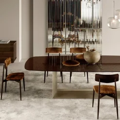 Viadurini Living Moderne Stühle-4 Esszimmerstühle aus massivem Eschenholz und Stoff, hergestellt in Italien – Sulu