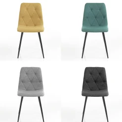 Viadurini Living Moderne Stühle-4 Esszimmerstühle aus pflegeleichtem Stoff und Metallbeinen - Ligurien