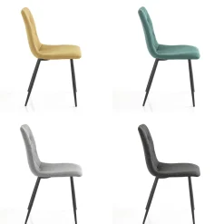 Viadurini Living Moderne Stühle-4 Esszimmerstühle aus pflegeleichtem Stoff und Metallbeinen - Ligurien