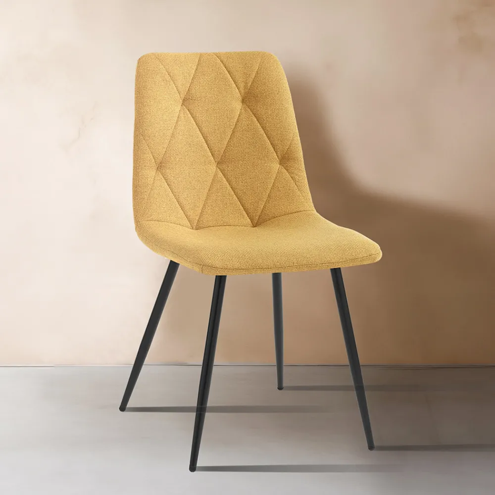 Viadurini Living Moderne Stühle-4 Esszimmerstühle aus pflegeleichtem Stoff und Metallbeinen - Lazio