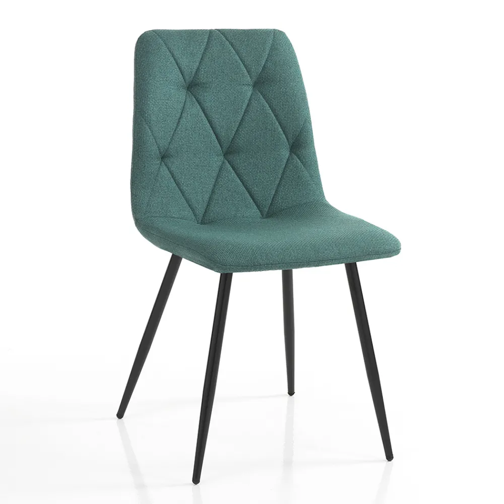 Viadurini Living Moderne Stühle-4 Esszimmerstühle aus pflegeleichtem Stoff und Metallbeinen - Lazio