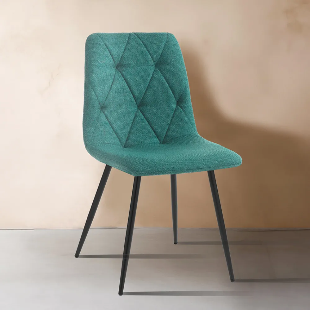 Viadurini Living Moderne Stühle-4 Esszimmerstühle aus pflegeleichtem Stoff und Metallbeinen - Lazio