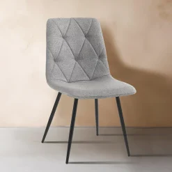 Viadurini Living Moderne Stühle-4 Esszimmerstühle aus pflegeleichtem Stoff und Metallbeinen - Lazio