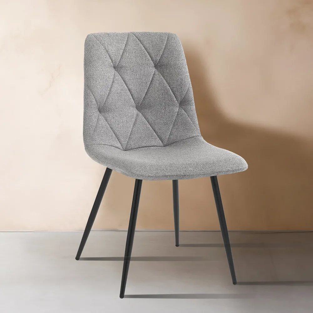 Viadurini Living Moderne Stühle-4 Esszimmerstühle aus pflegeleichtem Stoff und Metallbeinen - Lazio