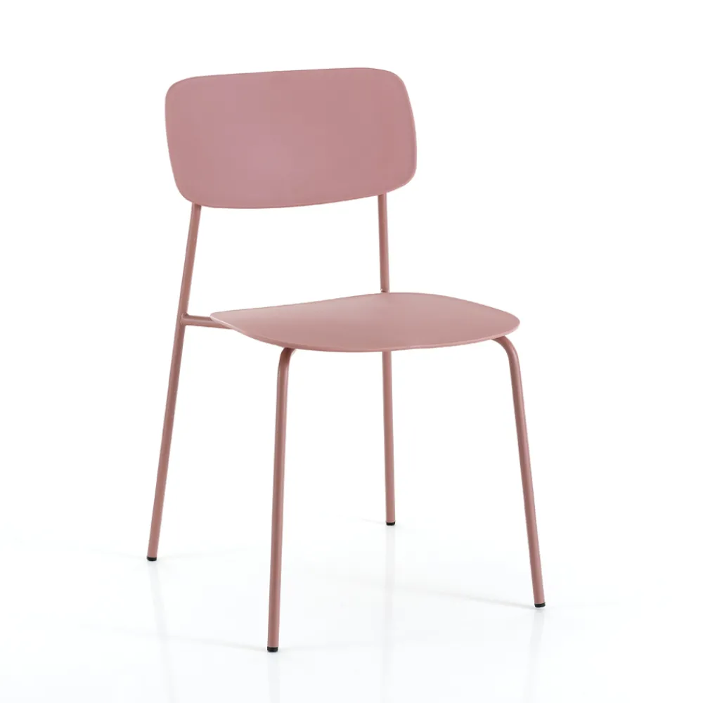 Viadurini Living Moderne Stühle-4 Esszimmerstühle aus Stahl und Polypropylen - Aquila