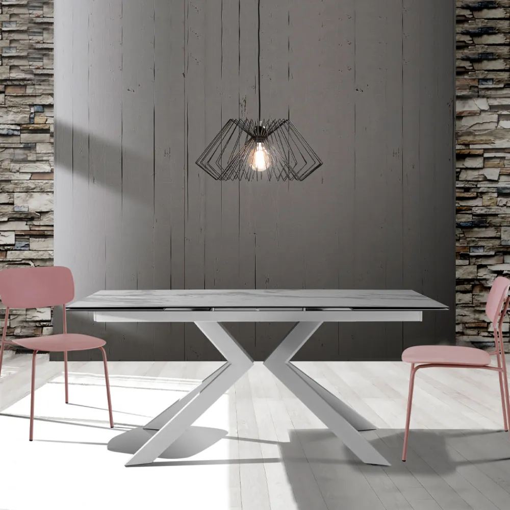 Viadurini Living Moderne Stühle-4 Esszimmerstühle aus Stahl und Polypropylen - Aquila