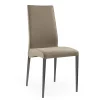 Viadurini Living Design Stühle-2 Esszimmerstühle aus Stoff in der Farbe Caribou und anthrazitfarbenen Beinen, hergestellt in Italien – Kite