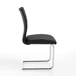 Viadurini Living Moderne Stühle-4 Esszimmerstühle mit Kufenbeinen aus verchromtem Stahl – Amethyst