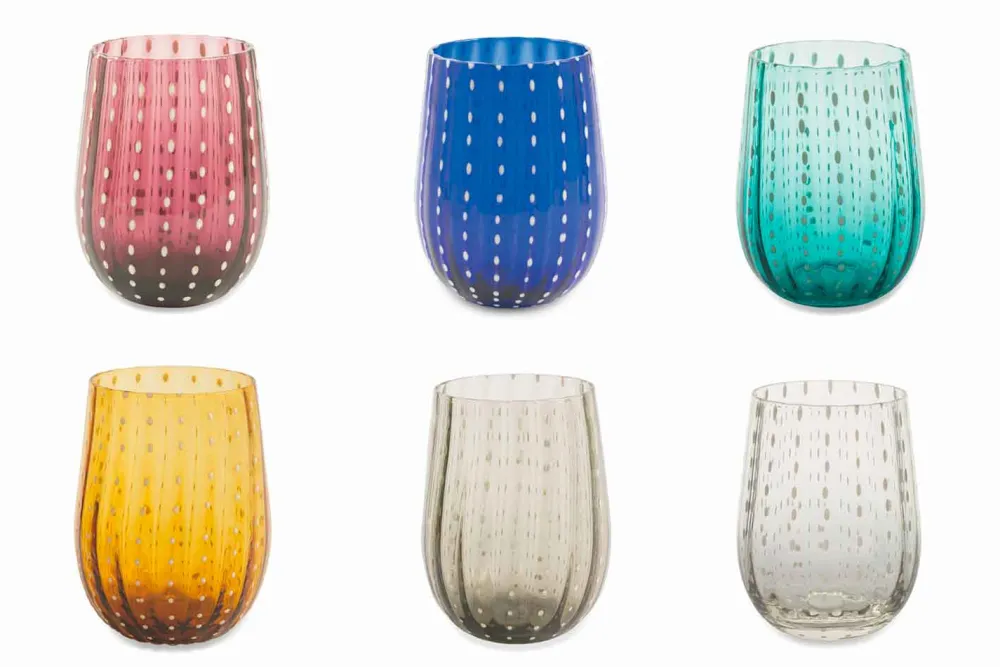 Viadurini Kitchen Gläser Set-12 farbige und moderne Glasgläser für wassereleganten Service - Persien