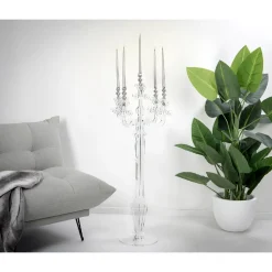 Viadurini Living Kerzenständer-5 Flammen transparenter Plexiglaskandelaber Made in Italy - Paolino