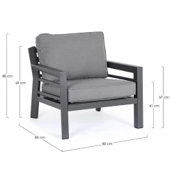 Viadurini in the Garden Metallsessel-2 Gartensessel aus Aluminium und Stoffsitzkissen - Point