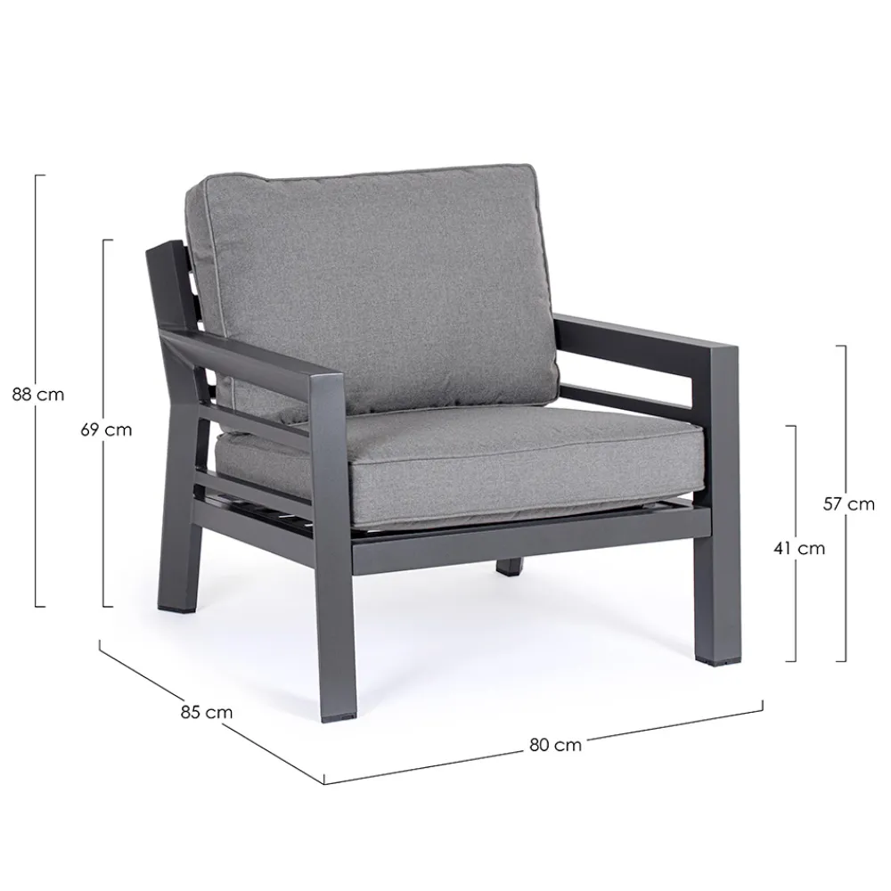 Viadurini in the Garden Metallsessel-2 Gartensessel aus Aluminium und Stoffsitzkissen - Point