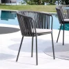 Viadurini in the Garden Metallsessel-2 Gartensessel aus Edelstahl und mit Seilrücken - Luxura