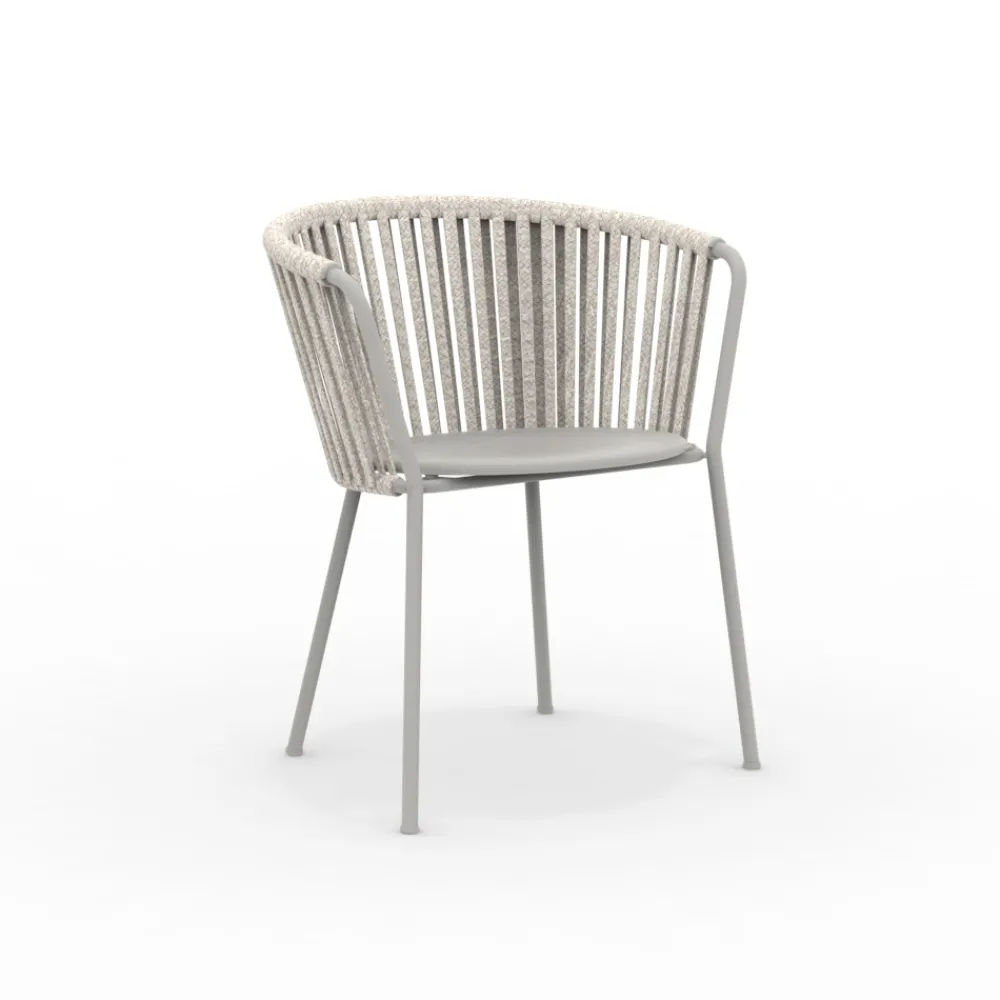 Viadurini in the Garden Metallsessel-2 Gartensessel aus Edelstahl und mit Seilrücken - Luxura