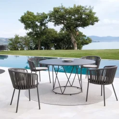 Viadurini in the Garden Metallsessel-2 Gartensessel aus Edelstahl und mit Seilrücken - Luxura